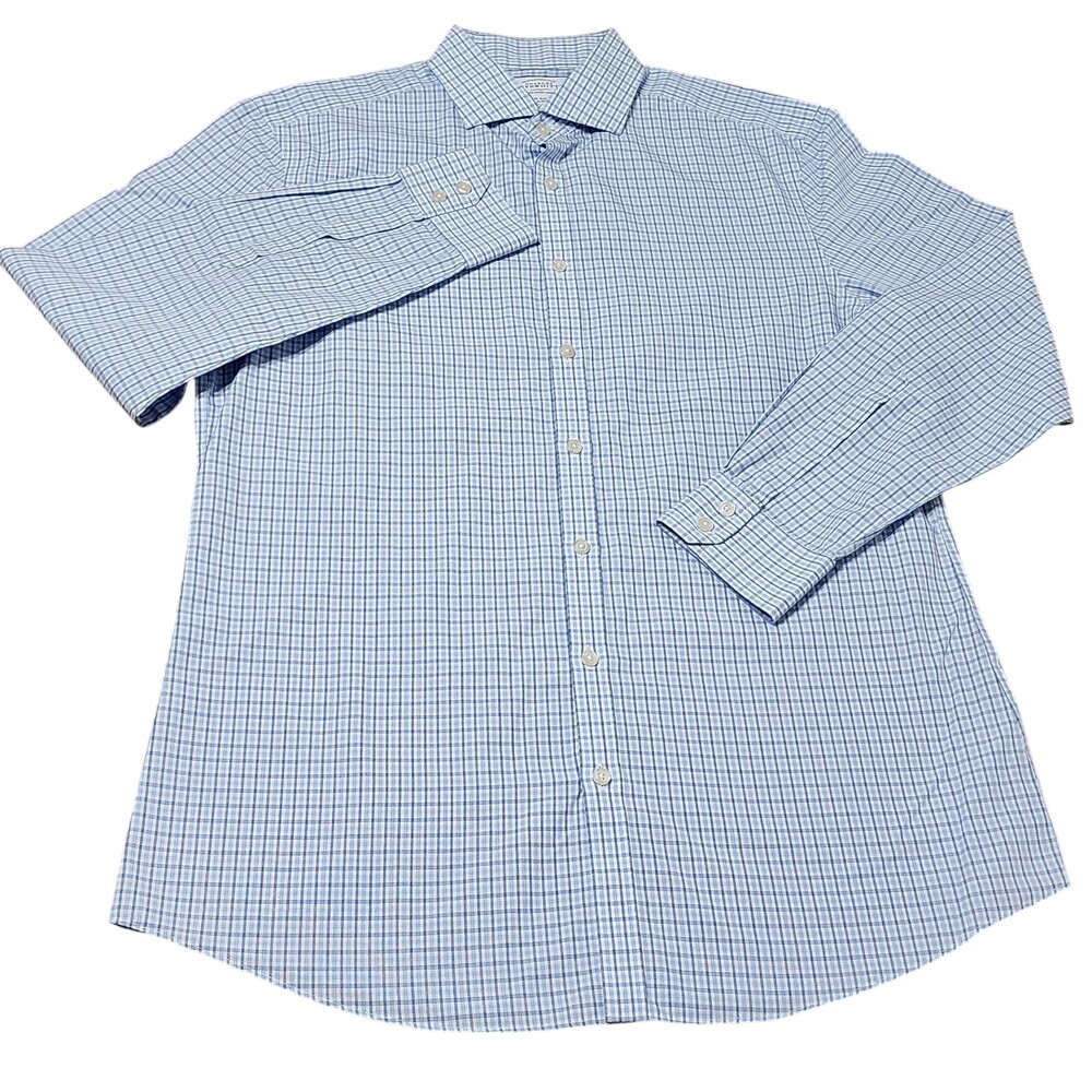 Charles Tyrwhitt Shirt Mens 16.5 34/35 Blue Extra Slim Non Iron Long Sleeve
